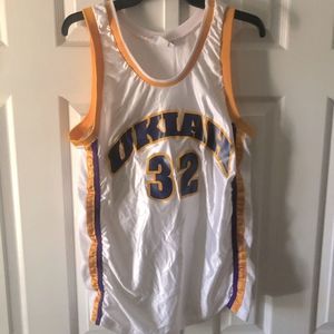 Teamwork Apparel white jersey w/ gold & purple L